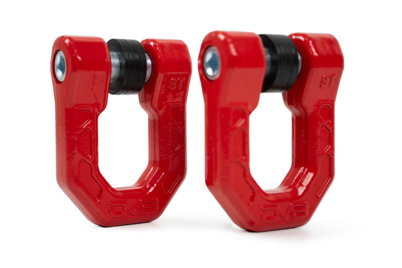 DV8 Offroad Elite Series D-Ring Shackles - Pair (Red)