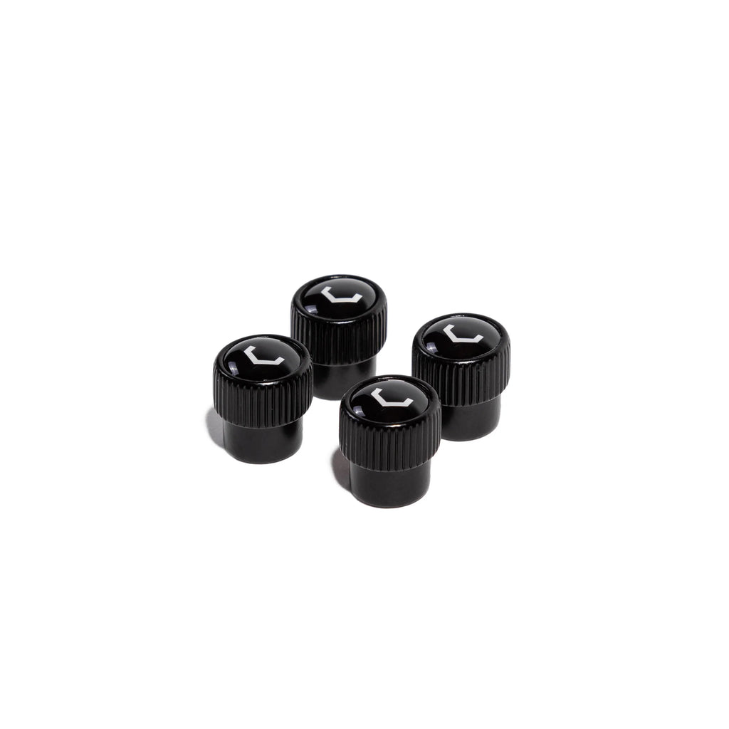 VOSSEN WHEELS CLASSIC V VALVE STEM CAP SET (BLACK/BLACK)