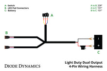 Load image into Gallery viewer, Diode Dynamics Light Duty Dual Output 3-way 4-pin Wiring Harness