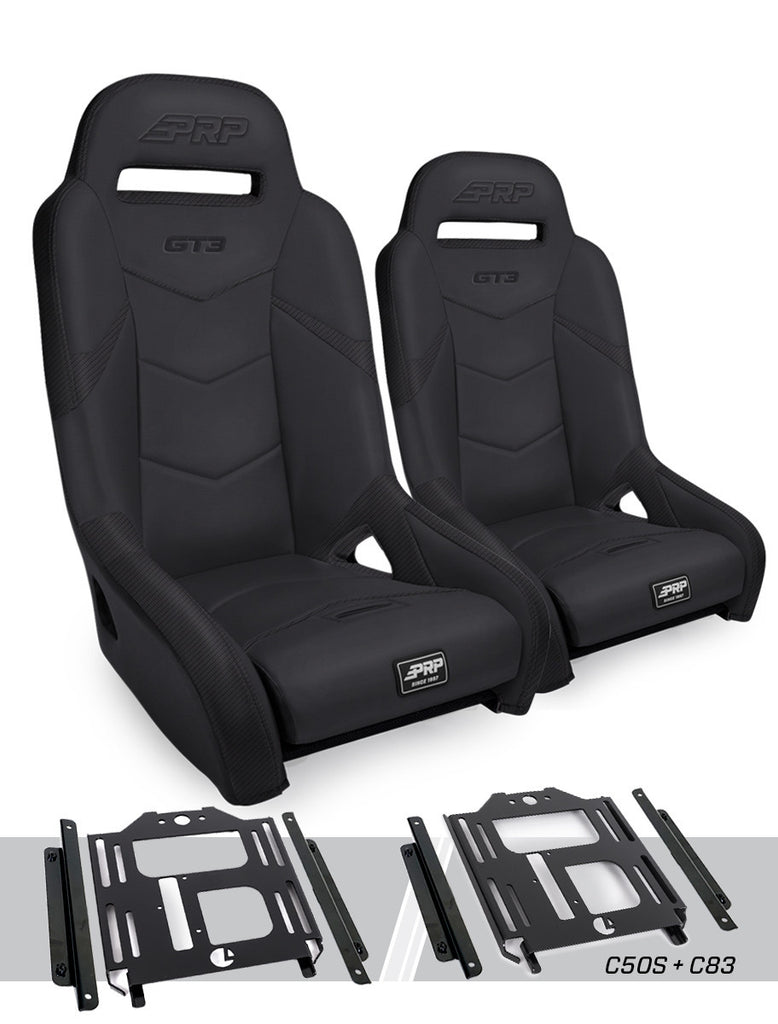 PRP Polaris RZR 570 GT3 Suspension Seats Kit (Pair) - Black & Gray