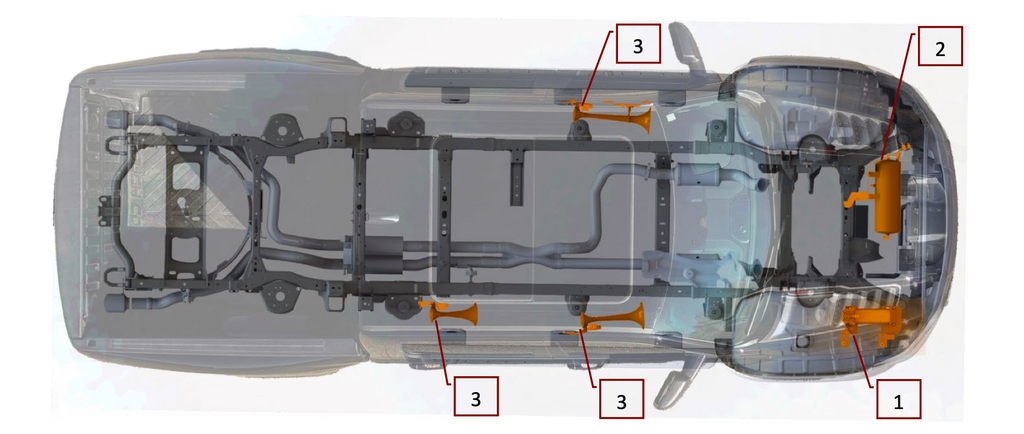 KLEINN TRAIN HORNS - DIRECT FIT TRAIN HORN AND ONBOARD AIR SYSTEMS FOR 2021-2024 RAM TRX