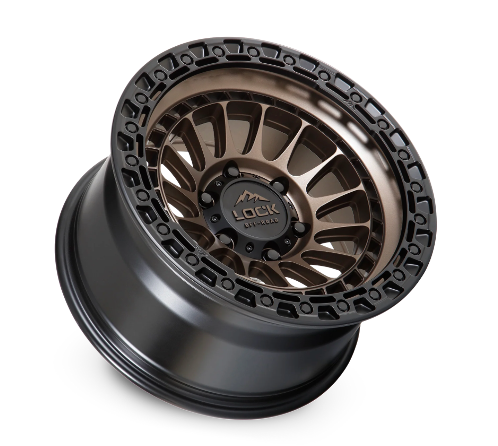 Lock Off- Road Mojave - 17X8.5 ET 25 Offset / 6X139.7 BP / 95.1 CB / Matte Bronze With Black Simulated Beadlock Ring