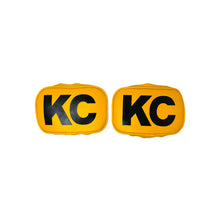 Load image into Gallery viewer, KC HiLiTES Retro 5in x 7in Rectangular Yellow Vinyl Light Cover w/ Black KC Logo (Pair)