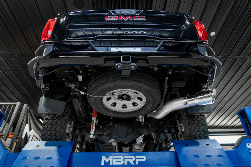 MBRP 20-23 Chevrolet Silverado 2500HD 6.6L Armor Plus T409 SS Single Side Exit 5in DPF Back Exhaust