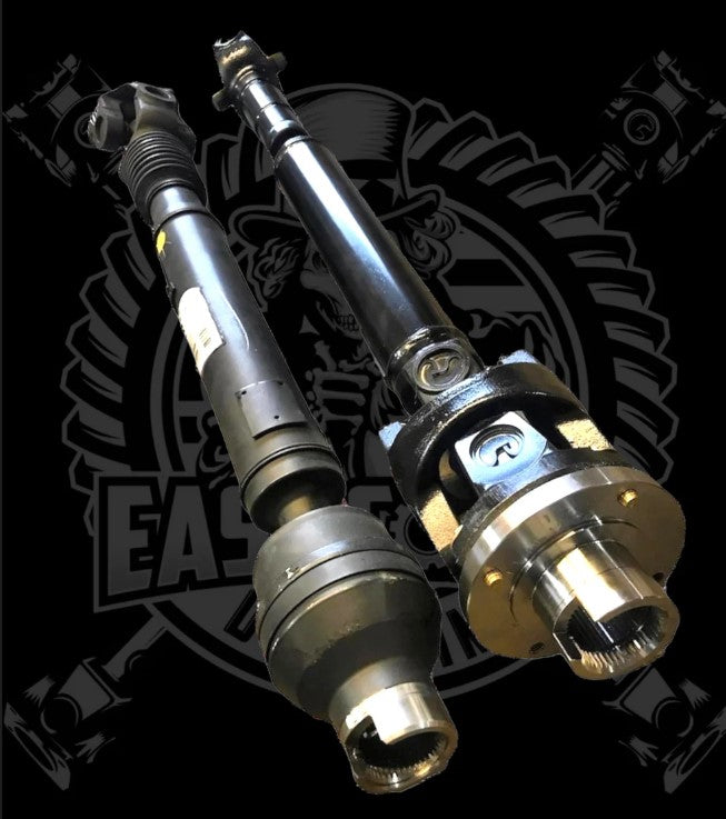 East Coast Driveline 2019-2026 Dodge Ram 2500/3500 5th Gen 6.7L/6.4L Upgraded 1410 or 1350 Series High Angle Double Cardan Front Driveshaft with New Transfer Case bolt-on style Flange Yoke