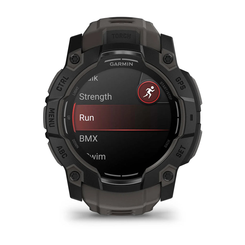 Instinct® 3 – 50 mm, AMOLED Black with Charcoal Band