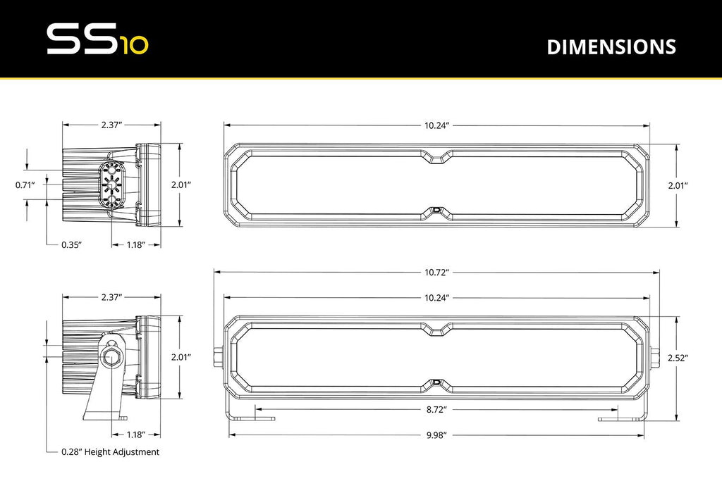 Diode Dynamics SS10 Max White LED Light Bar (one)