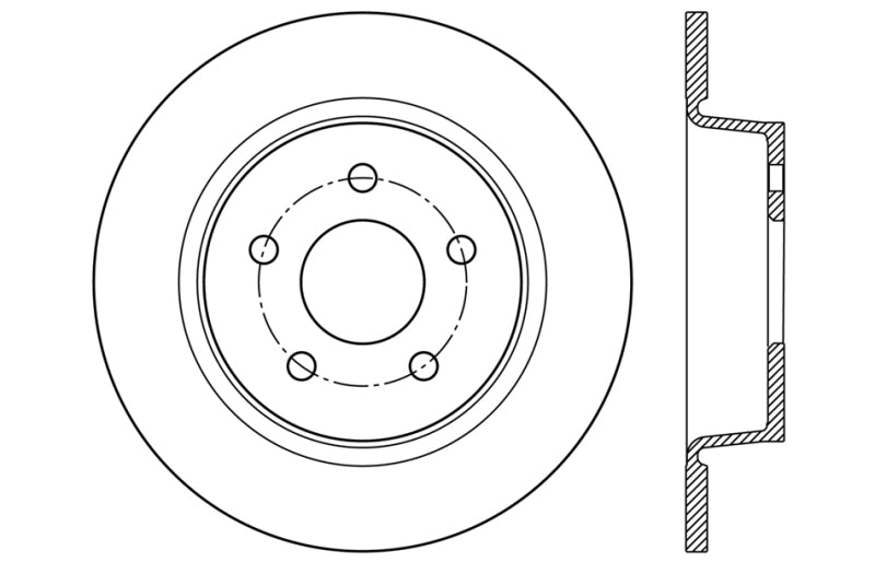 StopTech Sport Cross Drilled Brake Rotor - Rear Right