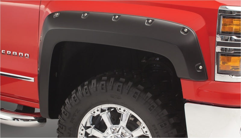 Bushwacker 15-18 Chevy Silverado 2500 HD Fleetside Pocket Style Flares 4pc 78.8/97.8in Bed - Black