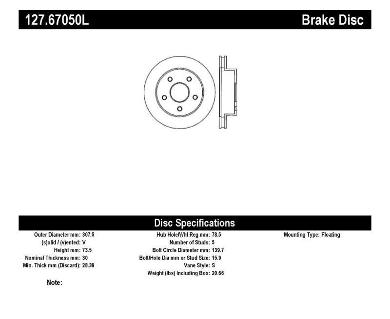 StopTech Slotted & Drilled Sport Brake Rotor