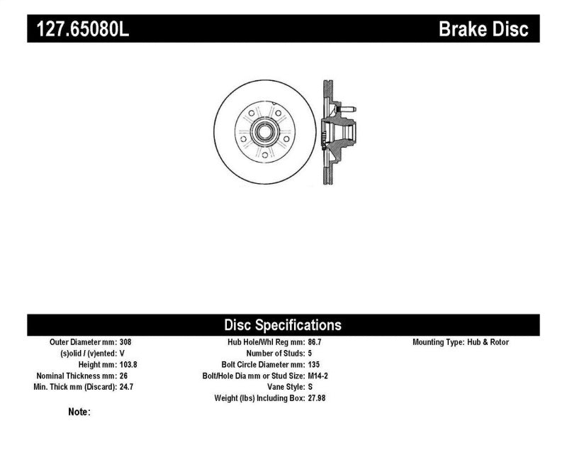 StopTech Slotted & Drilled Sport Brake Rotor