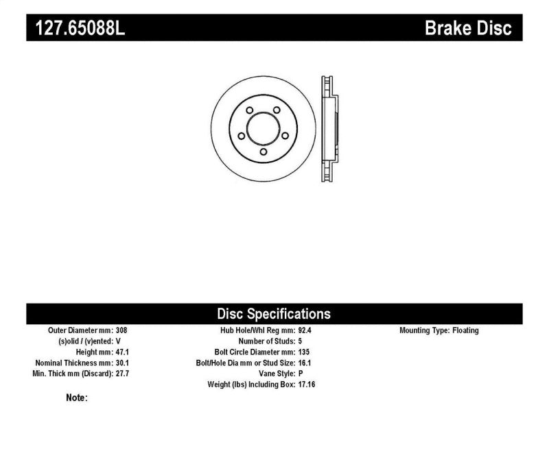 StopTech Slotted & Drilled Sport Brake Rotor