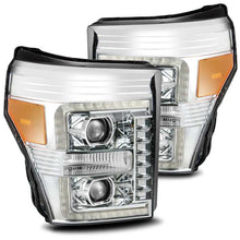 Load image into Gallery viewer, AlphaRex 11-16 Ford F-250 SD PRO-Series Projector Headlights Plank Style Design Chrome w/Seq Signal