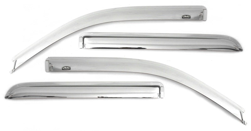 AVS 04-15 Nissan Titan Crew Cab Ventvisor Outside Mount Front & Rear Window Deflectors 4pc - Chrome