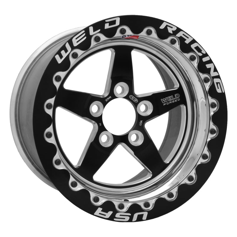 Weld S71 15x10.33 / 5x120mm BP / 7.5in. BS Black Wheel (Medium Pad) - Black Single Beadlock MT