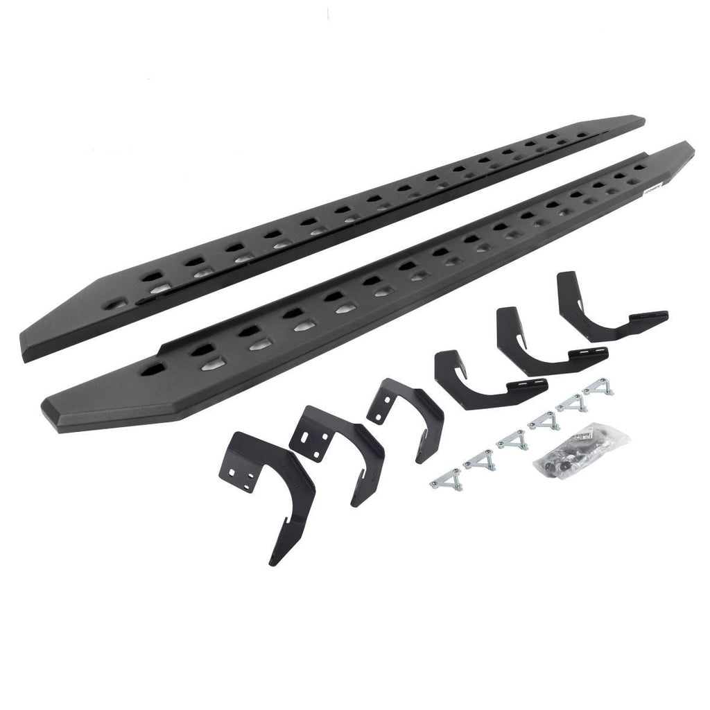 Go Rhino 19-22 Ram 1500 CC 4DR (Not Classic) RB20 Slim Running Boards Kit (w/Brackets) - Tex. Blk