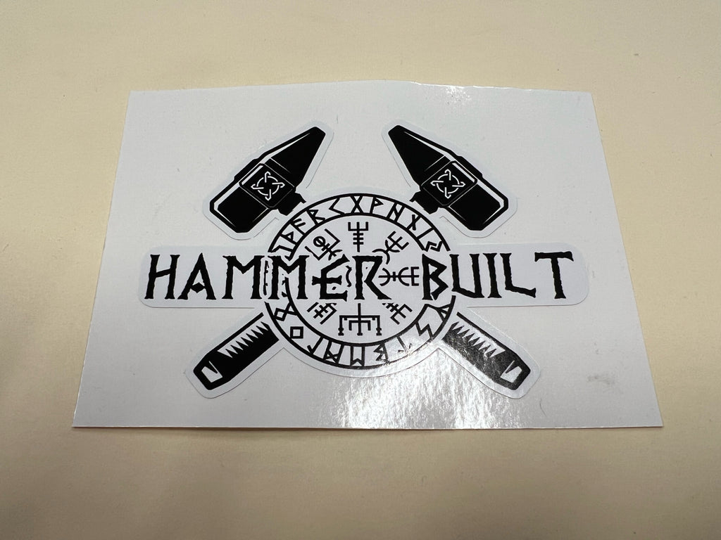 Hammer Built Logo Sticker (White)