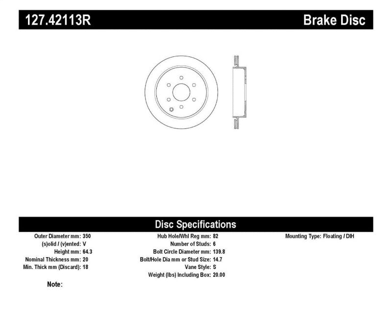 StopTech Slotted & Drilled Sport Brake Rotor