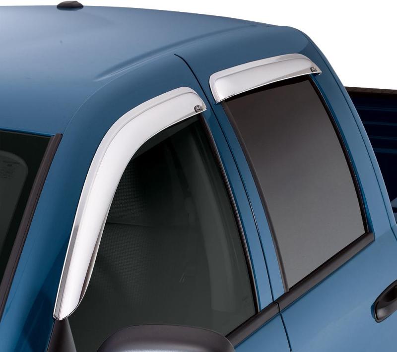 AVS 09-14 Ford F-150 Supercrew Ventvisor Outside Mount Front & Rear Window Deflectors 4pc - Chrome