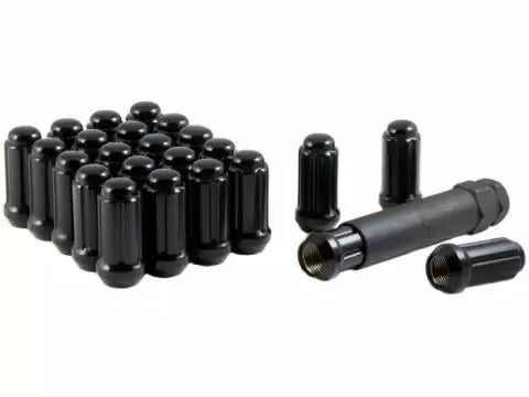 Gorilla Lug Nuts Lug Nuts, 6 Lug Wheels, M14-1.50 Thread, Spline Drive, Black, Set of 24